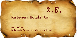 Kelemen Bogáta névjegykártya